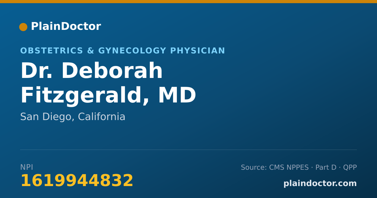 Shareable card for Deborah Fitzgerald, MD - Obstetrics & Gynecology Physician, San Diego, CA