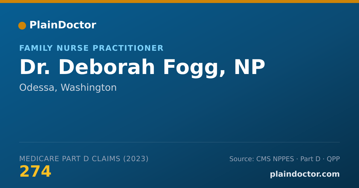 Shareable card for Deborah Fogg, NP - Family Nurse Practitioner, Odessa, WA