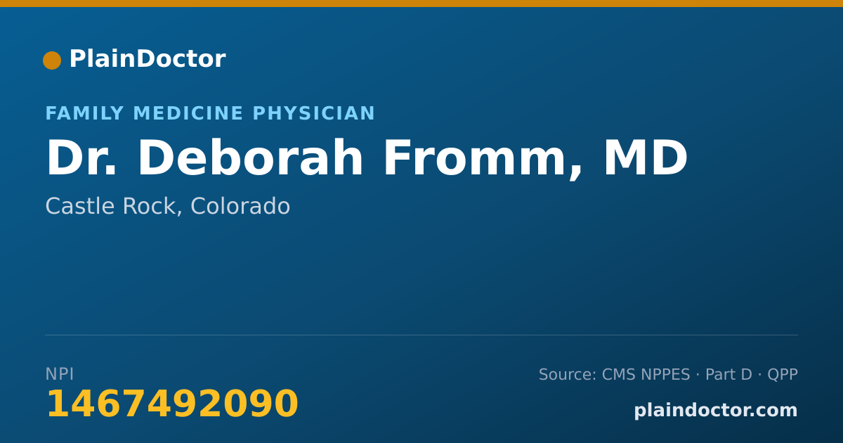 Shareable card for Deborah Fromm, MD - Family Medicine Physician, Castle Rock, CO