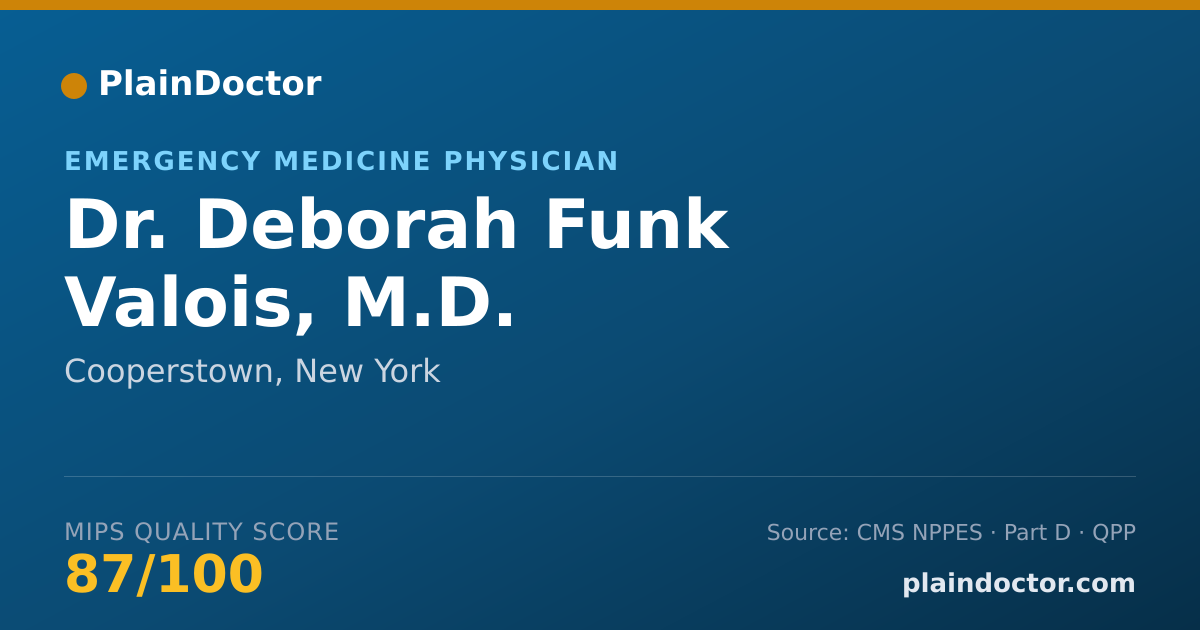 Shareable card for Deborah Funk Valois, M.D. - Emergency Medicine Physician, Cooperstown, NY