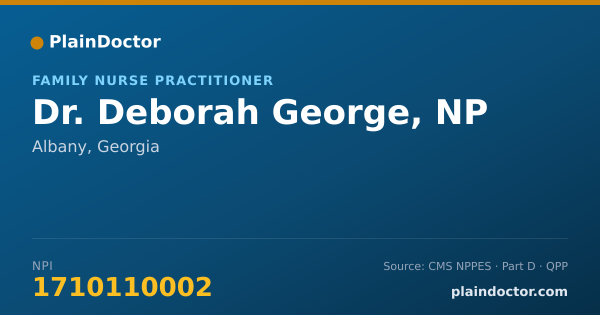 Shareable card for Deborah George, NP - Family Nurse Practitioner, Albany, GA