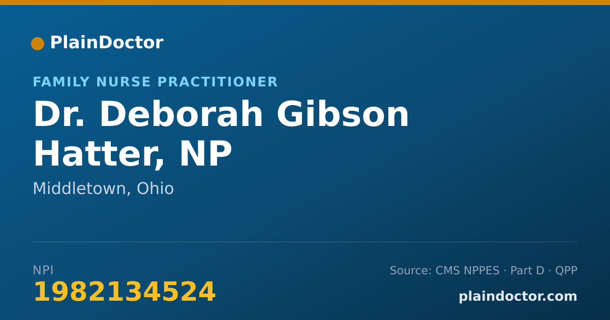 Shareable card for Deborah Gibson Hatter, NP - Family Nurse Practitioner, Middletown, OH