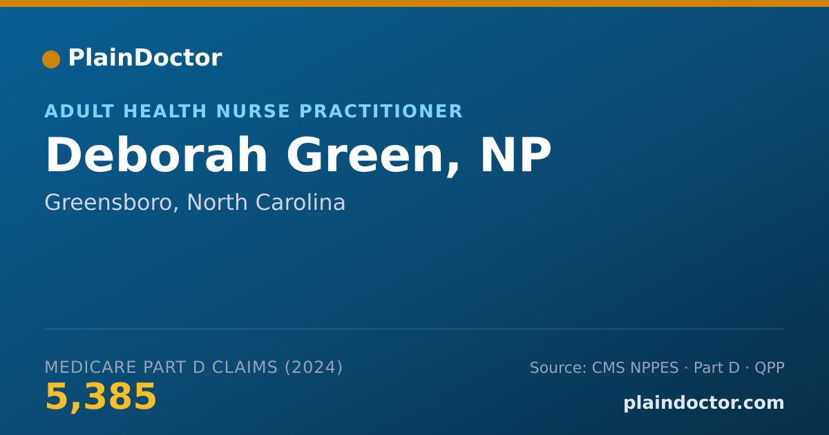 Shareable card for Deborah Green, NP - Adult Health Nurse Practitioner, Greensboro, NC
