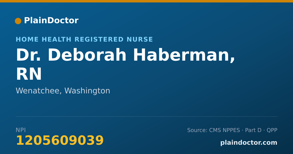 Shareable card for Deborah Haberman, RN - Home Health Registered Nurse, Wenatchee, WA