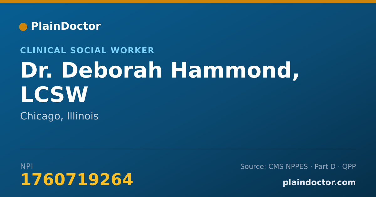 Shareable card for Deborah Hammond, LCSW - Clinical Social Worker, Chicago, IL