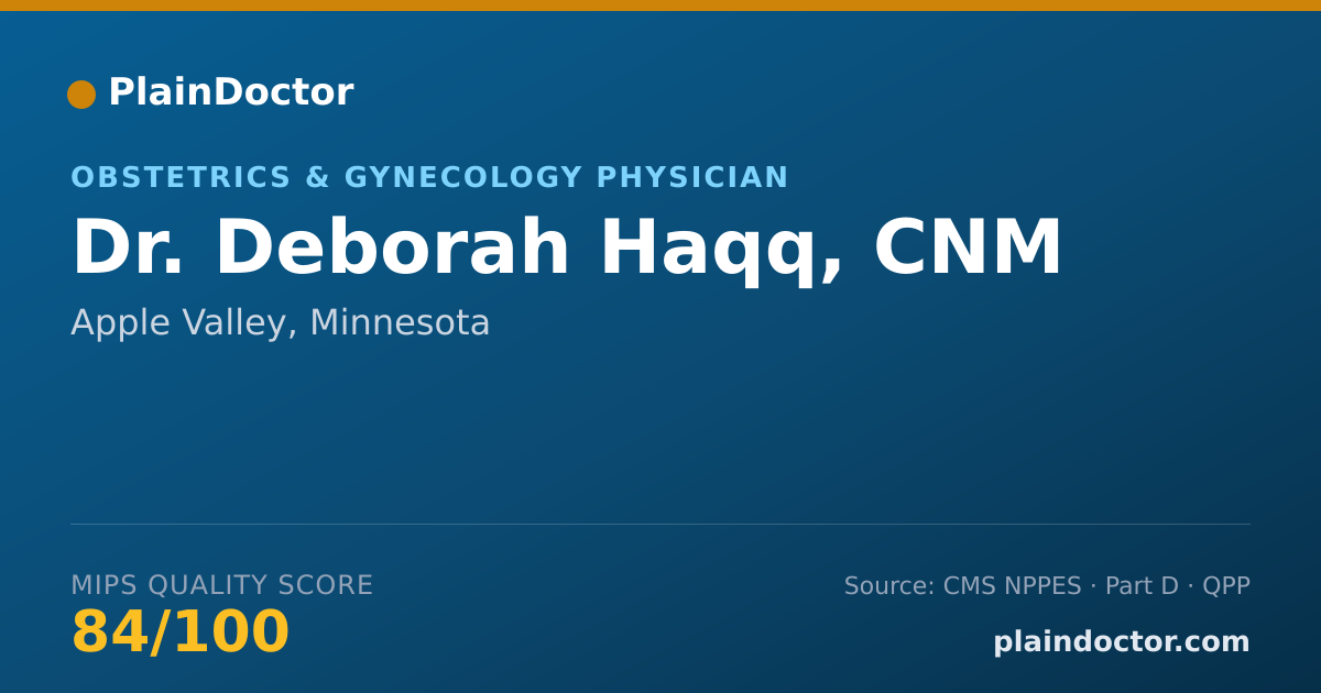 Shareable card for Deborah Haqq, CNM - Obstetrics & Gynecology Physician, Apple Valley, MN