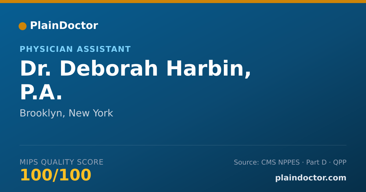 Shareable card for Deborah Harbin, P.A. - Physician Assistant, Brooklyn, NY