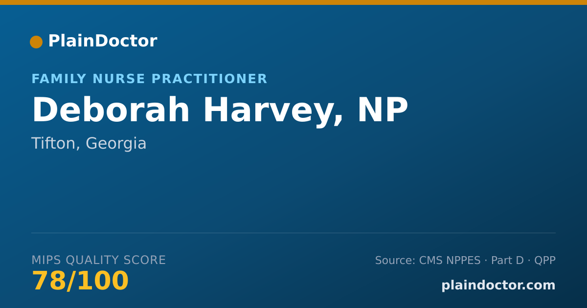 Shareable card for Deborah Harvey, NP - Family Nurse Practitioner, Tifton, GA