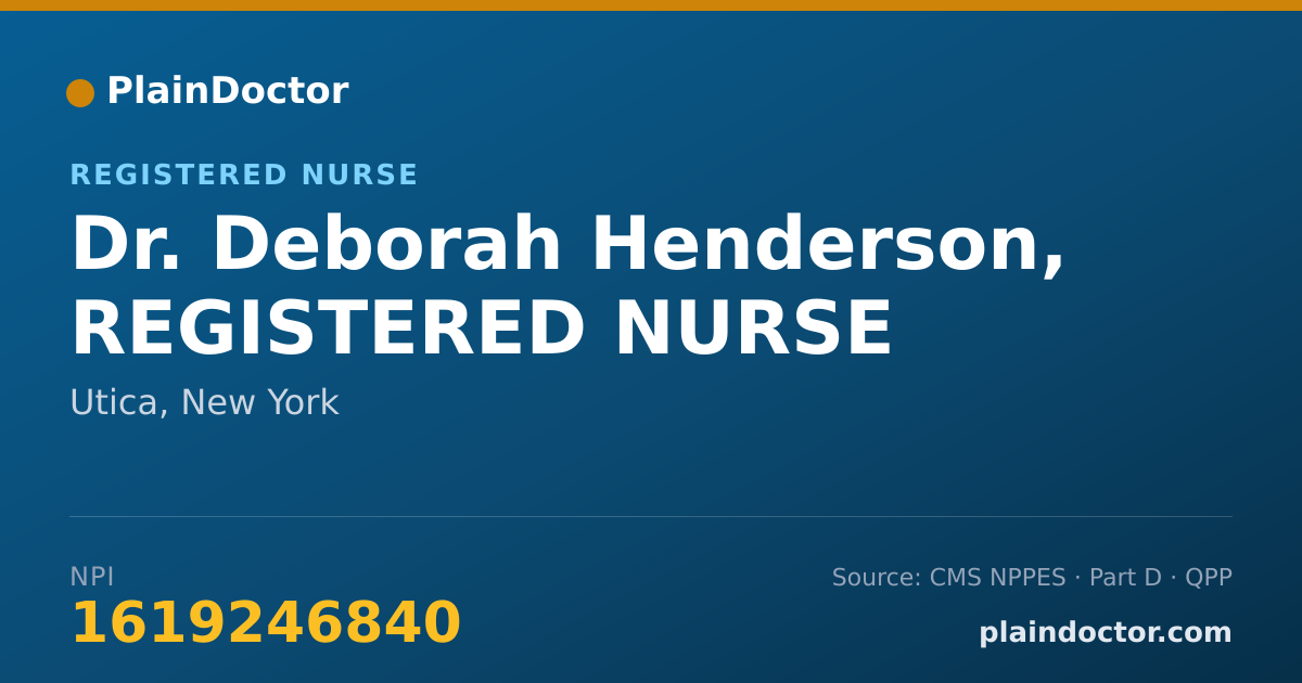 Shareable card for Deborah Henderson, REGISTERED NURSE - Registered Nurse, Utica, NY