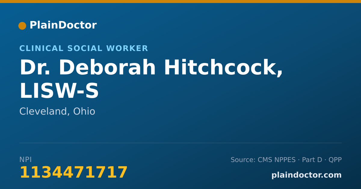Shareable card for Deborah Hitchcock, LISW-S - Clinical Social Worker, Cleveland, OH