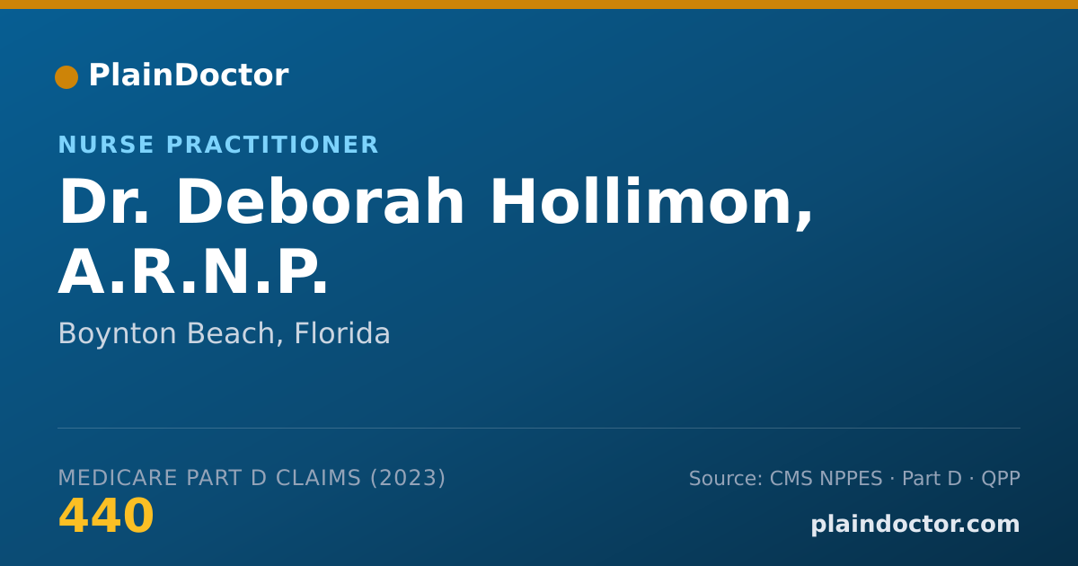 Shareable card for Deborah Hollimon, A.R.N.P. - Nurse Practitioner, Boynton Beach, FL