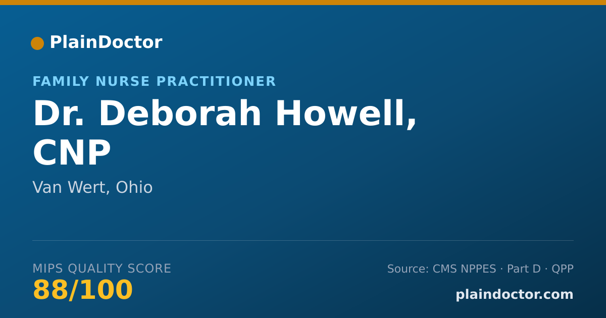 Shareable card for Deborah Howell, CNP - Family Nurse Practitioner, Van Wert, OH