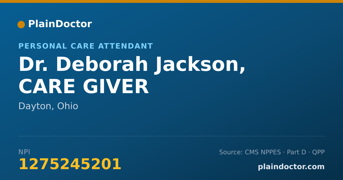 Shareable card for Deborah Jackson, CARE GIVER - Personal Care Attendant, Dayton, OH