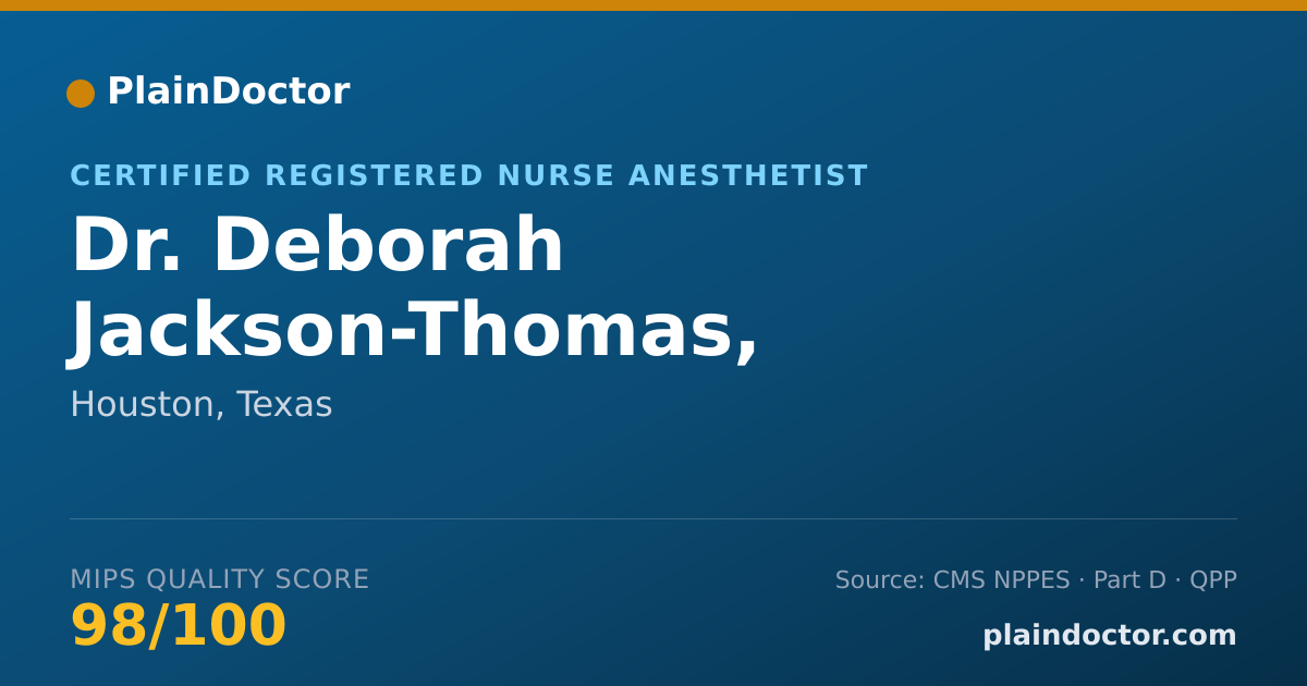 Shareable card for Deborah Jackson-Thomas, C.R.N.A. - Certified Registered Nurse Anesthetist, Houston, TX