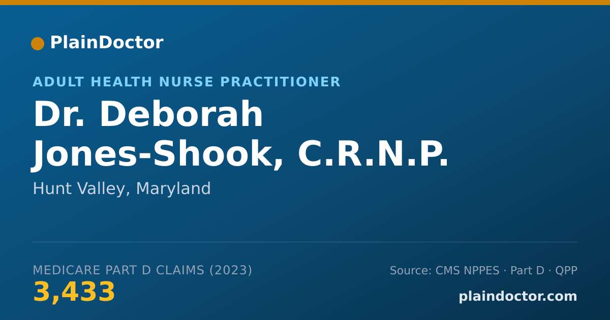 Shareable card for Deborah Jones-Shook, C.R.N.P. - Adult Health Nurse Practitioner, Hunt Valley, MD