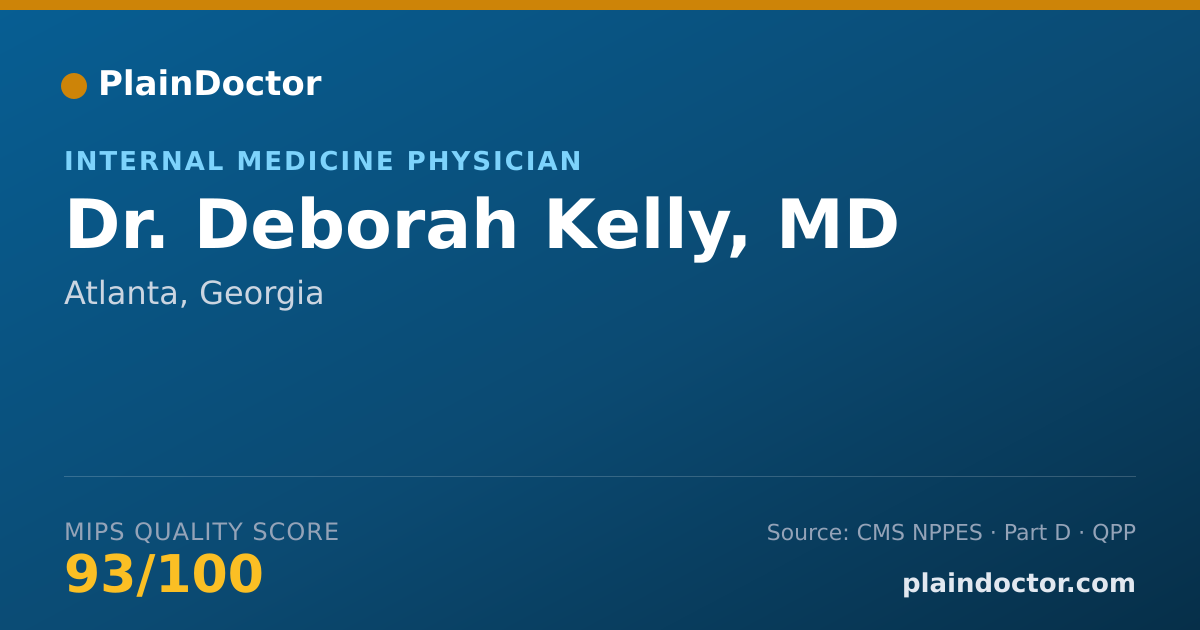 Shareable card for Deborah Kelly, MD - Internal Medicine Physician, Atlanta, GA