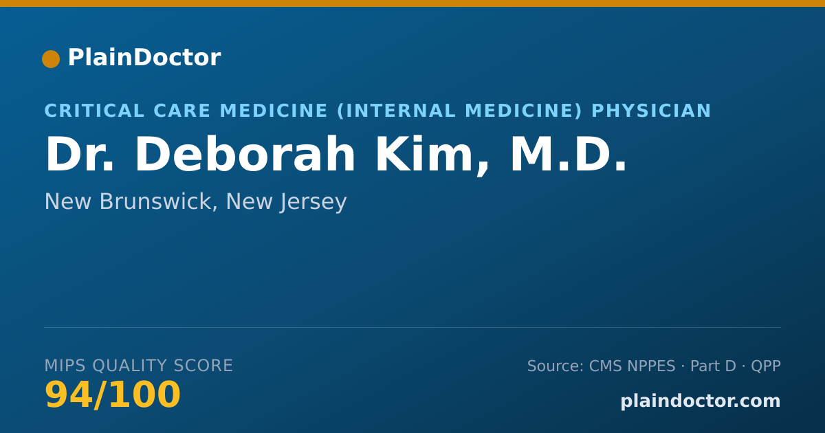 Shareable card for Deborah Kim, M.D. - Critical Care Medicine (Internal Medicine) Physician, New Brunswick, NJ