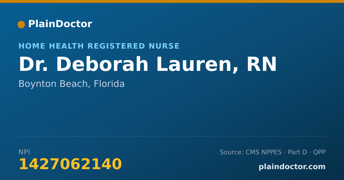 Shareable card for Deborah Lauren, RN - Home Health Registered Nurse, Boynton Beach, FL