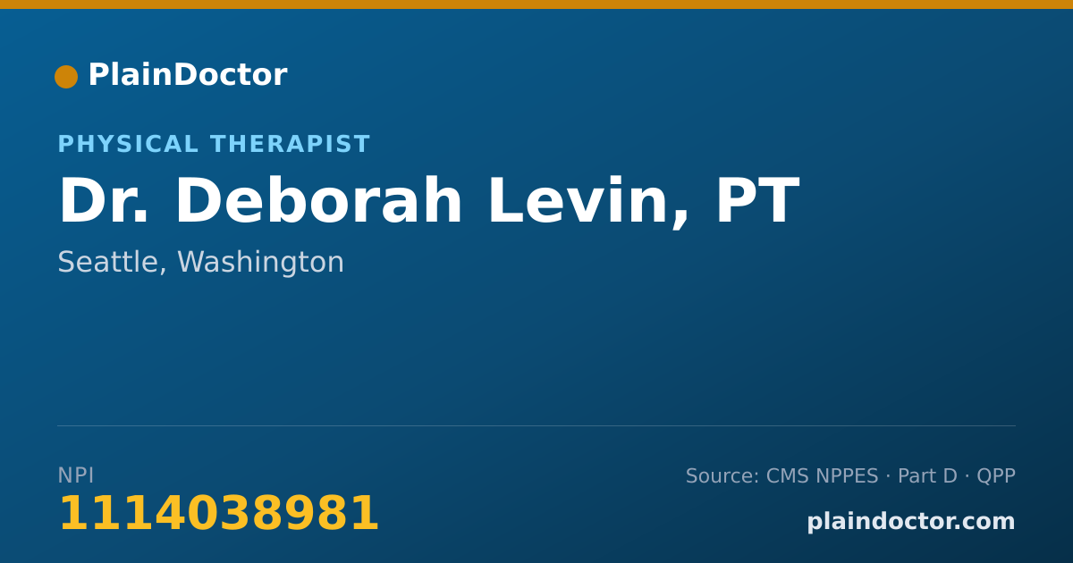 Shareable card for Deborah Levin, PT - Physical Therapist, Seattle, WA