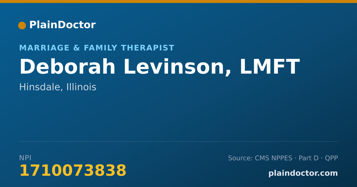 Shareable card for Deborah Levinson, LMFT - Marriage & Family Therapist, Hinsdale, IL