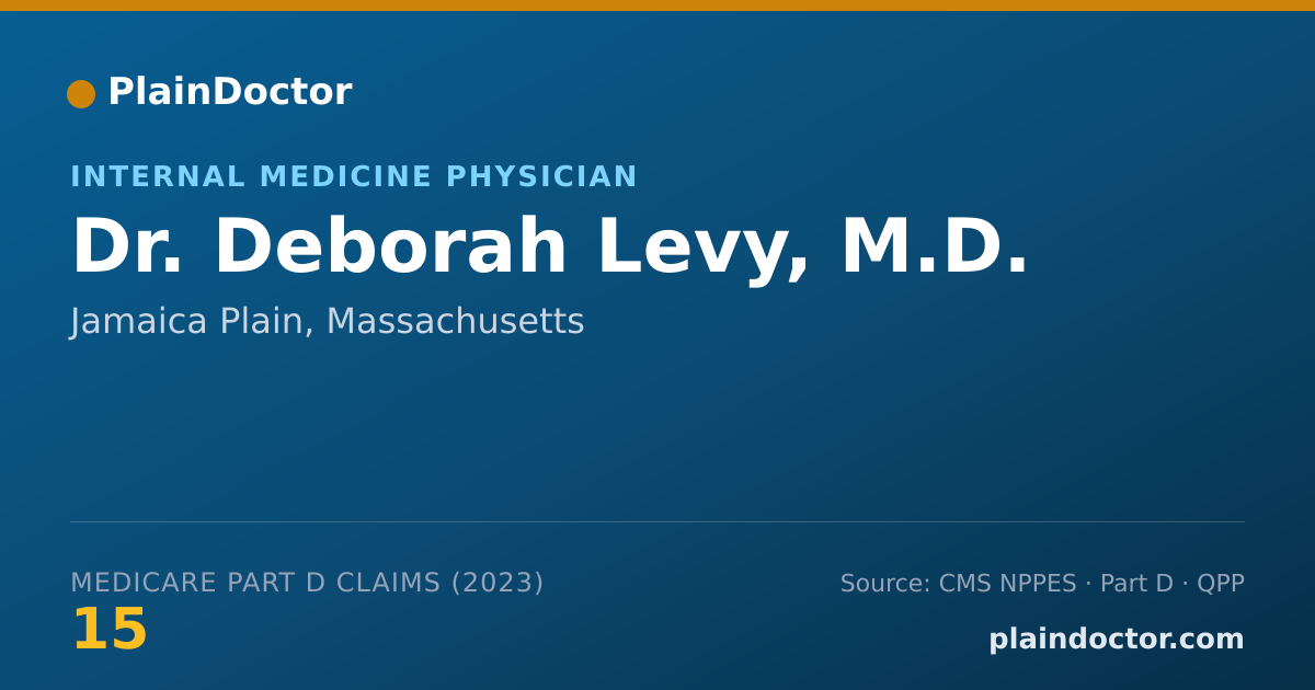 Shareable card for Deborah Levy, M.D. - Internal Medicine Physician, Jamaica Plain, MA