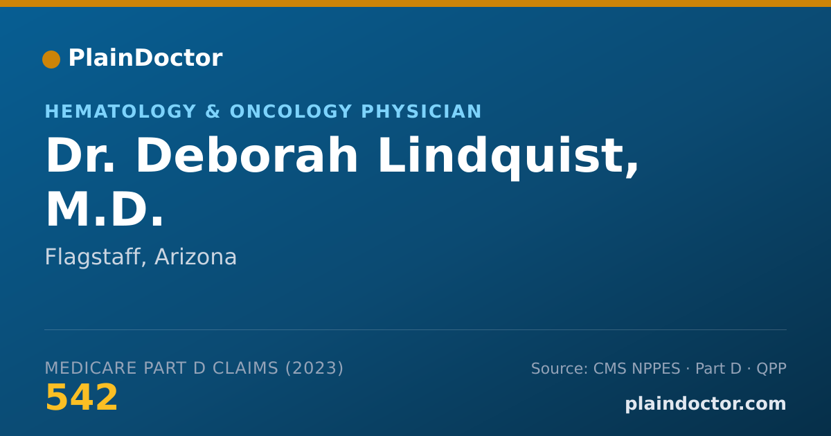 Shareable card for Deborah Lindquist, M.D. - Hematology & Oncology Physician, Flagstaff, AZ