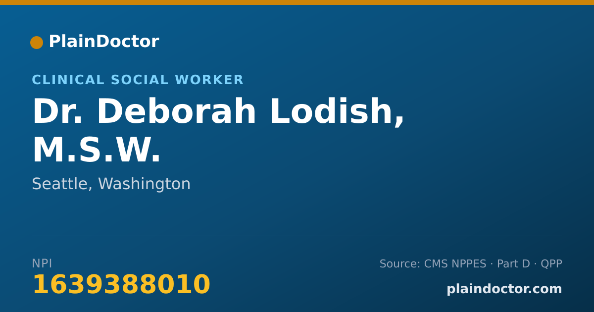 Shareable card for Deborah Lodish, M.S.W. - Clinical Social Worker, Seattle, WA