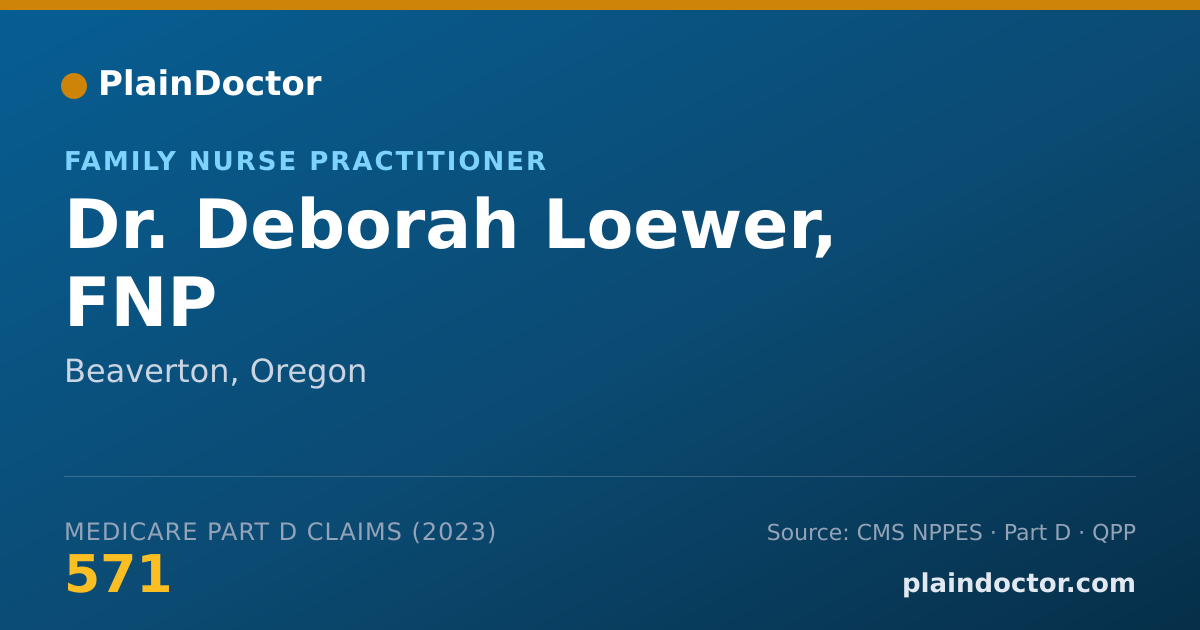 Shareable card for Deborah Loewer, FNP - Family Nurse Practitioner, Beaverton, OR