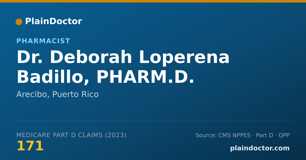 Shareable card for Deborah Loperena Badillo, PHARM.D. - Pharmacist, Arecibo, PR