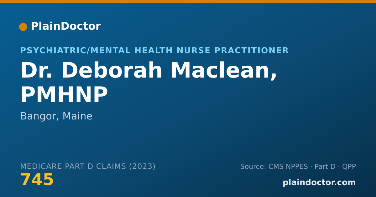 Shareable card for Deborah Maclean, PMHNP - Psychiatric/Mental Health Nurse Practitioner, Bangor, ME