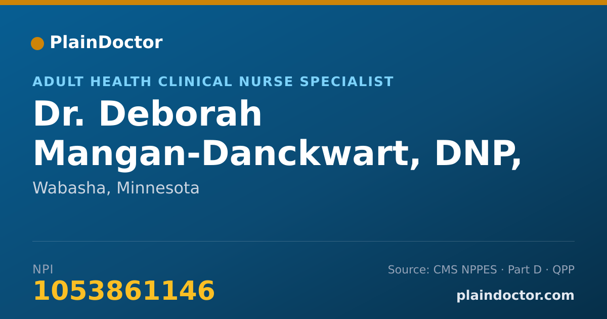 Shareable card for Deborah Mangan-Danckwart, DNP, RN, APRN, CNS - Adult Health Clinical Nurse Specialist, Wabasha, MN