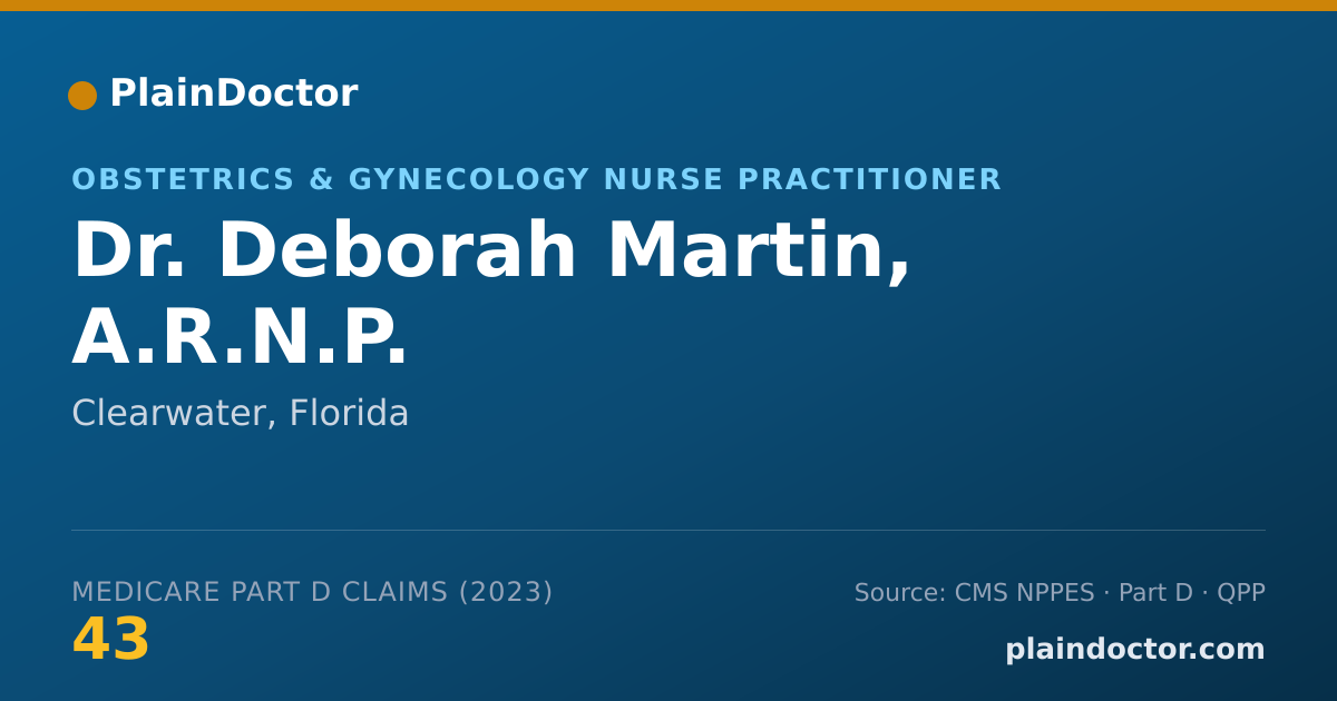 Shareable card for Deborah Martin, A.R.N.P. - Obstetrics & Gynecology Nurse Practitioner, Clearwater, FL