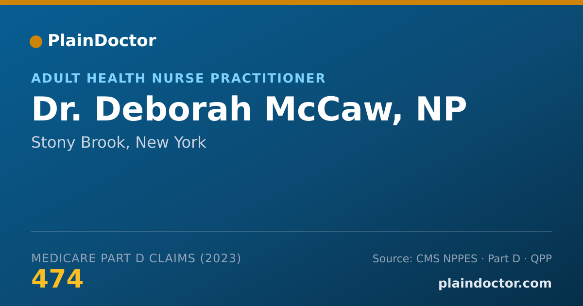 Shareable card for Deborah McCaw, NP - Adult Health Nurse Practitioner, Stony Brook, NY