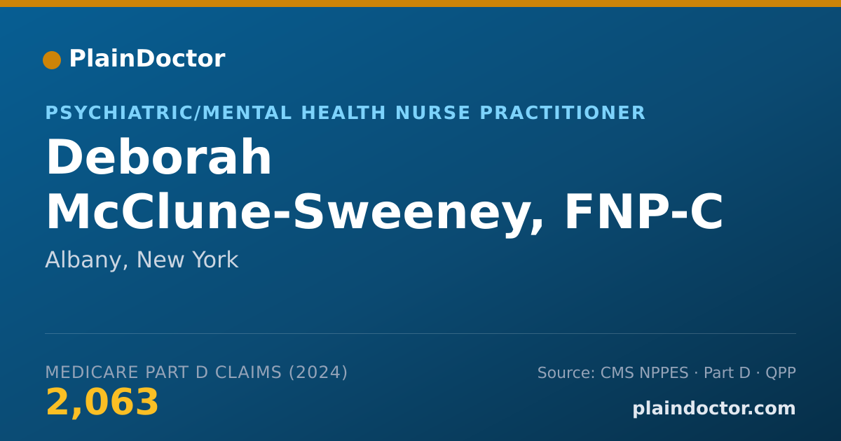 Shareable card for Deborah McClune-Sweeney, FNP-C - Psychiatric/Mental Health Nurse Practitioner, Albany, NY