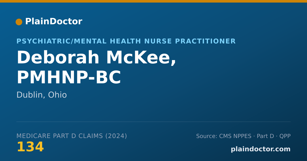 Shareable card for Deborah McKee, PMHNP-BC - Psychiatric/Mental Health Nurse Practitioner, Dublin, OH