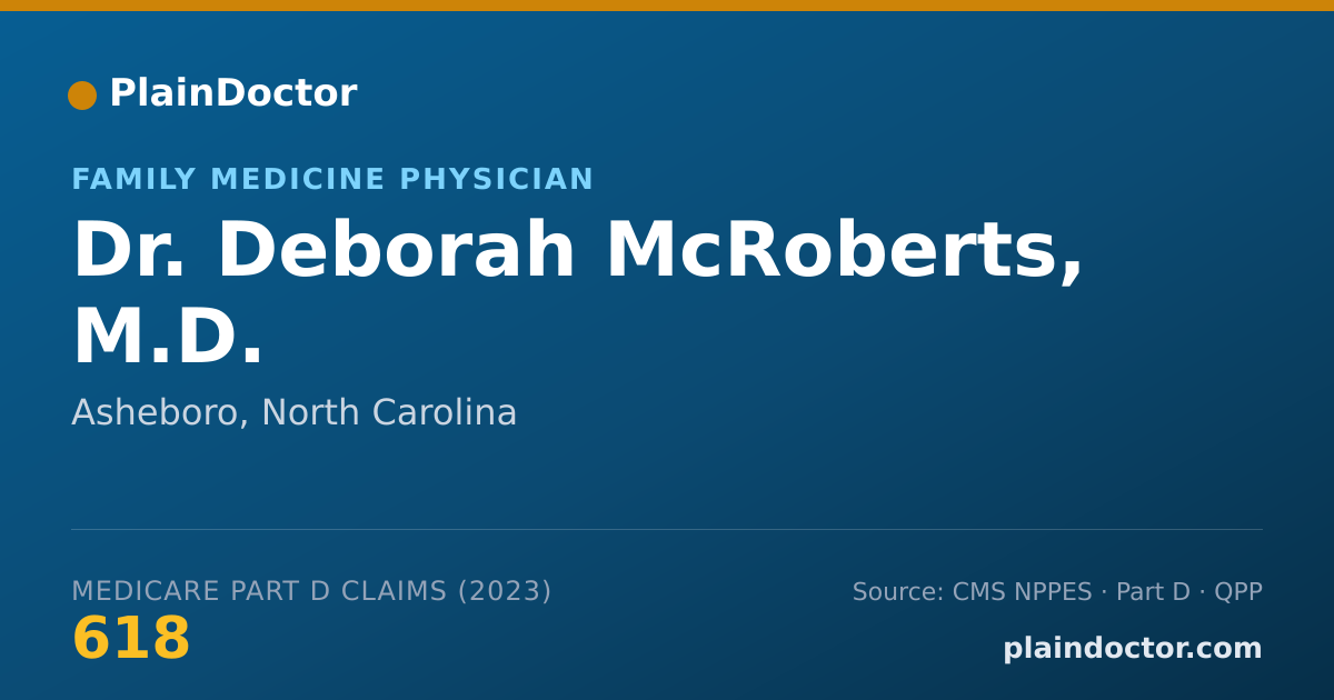Shareable card for Deborah McRoberts, M.D. - Family Medicine Physician, Asheboro, NC
