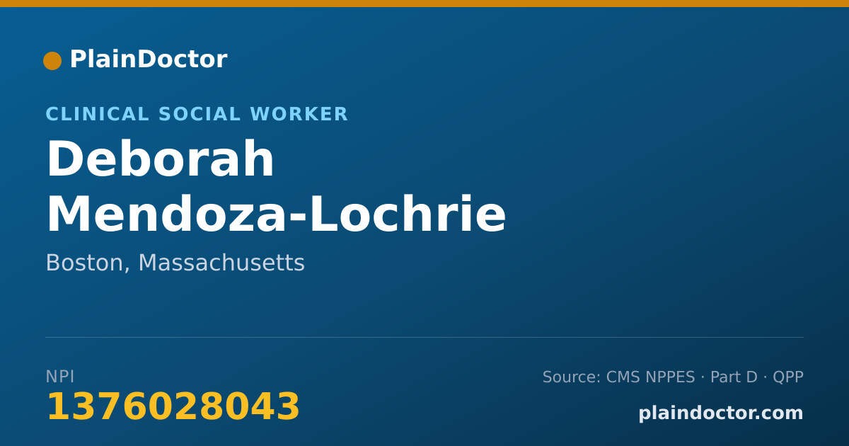 Shareable card for Deborah Mendoza-Lochrie - Clinical Social Worker, Boston, MA