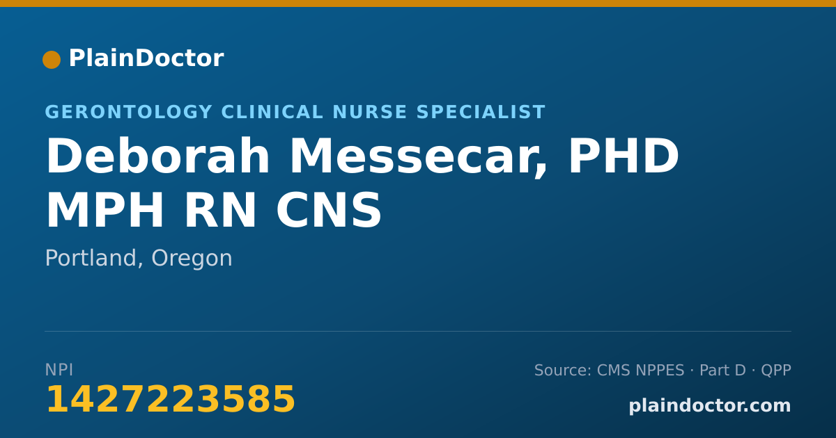 Shareable card for Deborah Messecar, PHD MPH RN CNS - Gerontology Clinical Nurse Specialist, Portland, OR