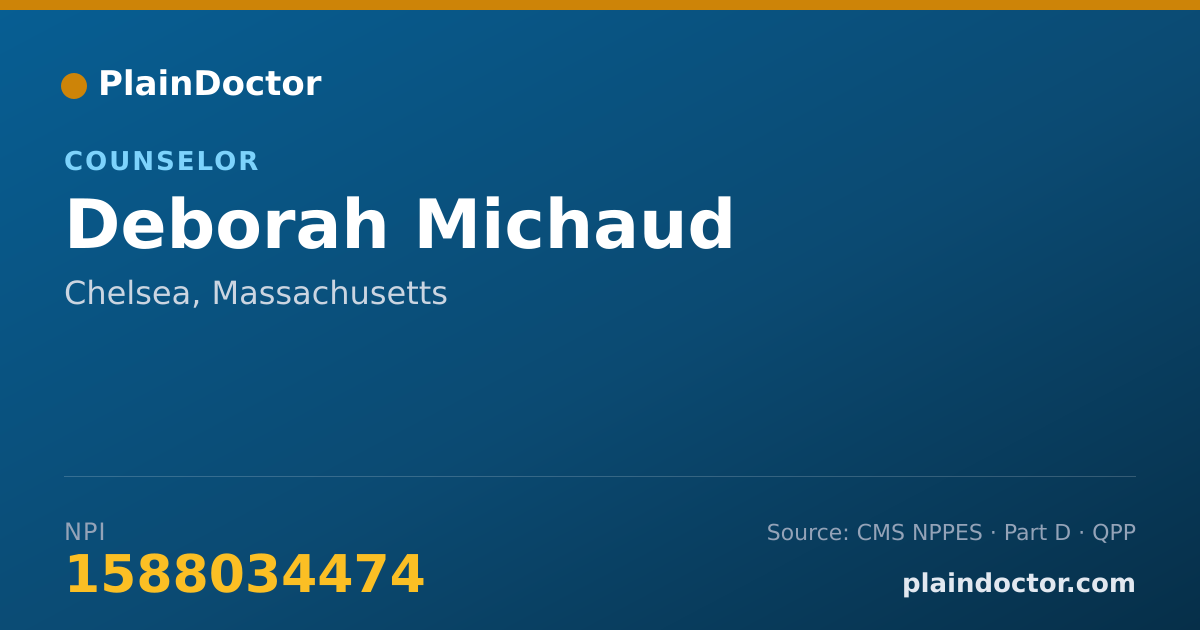 Shareable card for Deborah Michaud - Counselor, Chelsea, MA