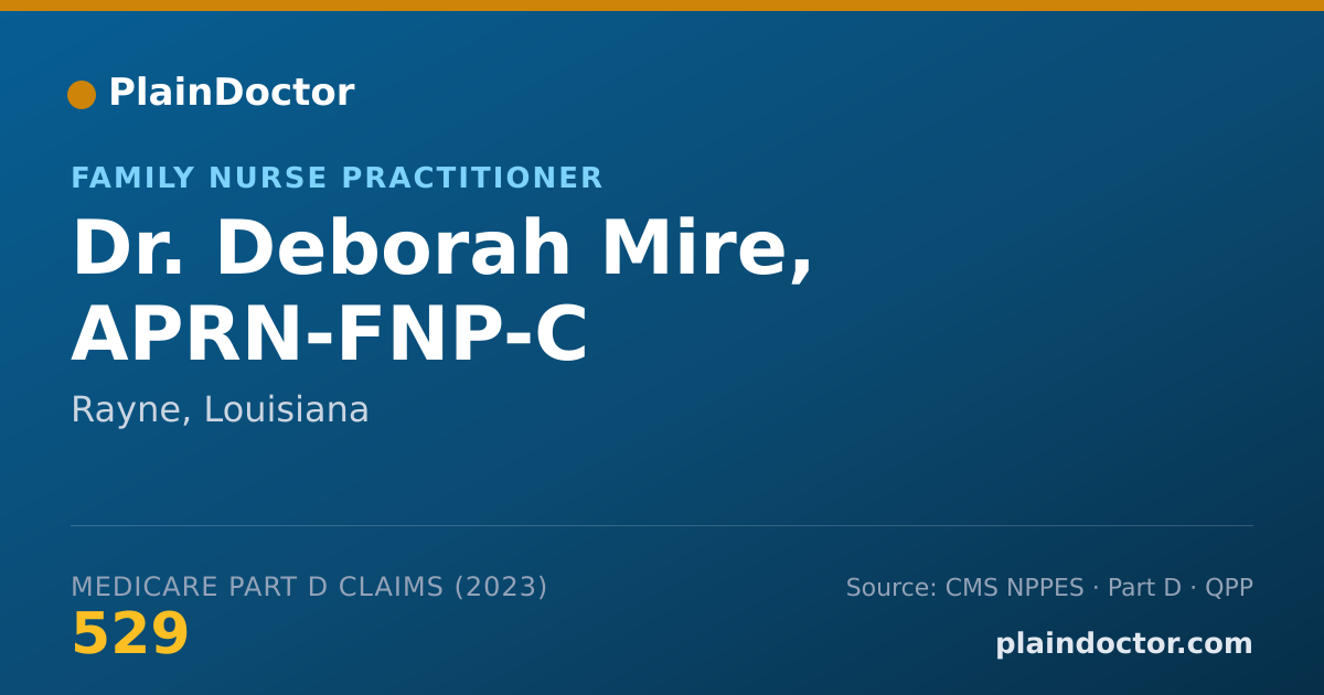 Shareable card for Deborah Mire, APRN-FNP-C - Family Nurse Practitioner, Rayne, LA