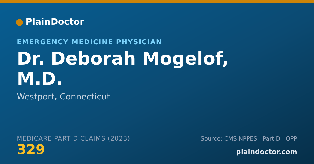 Shareable card for Deborah Mogelof, M.D. - Emergency Medicine Physician, Westport, CT