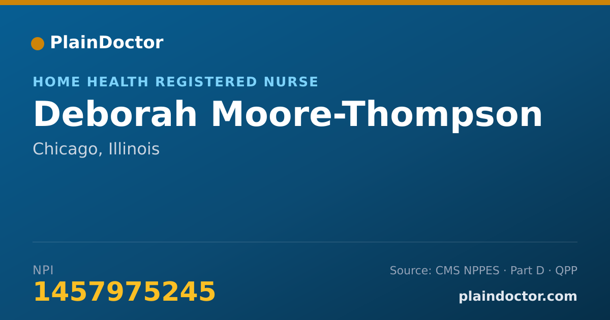 Shareable card for Deborah Moore-Thompson - Home Health Registered Nurse, Chicago, IL