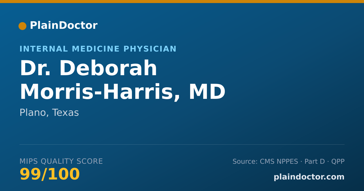 Shareable card for Deborah Morris-Harris, MD - Internal Medicine Physician, Plano, TX