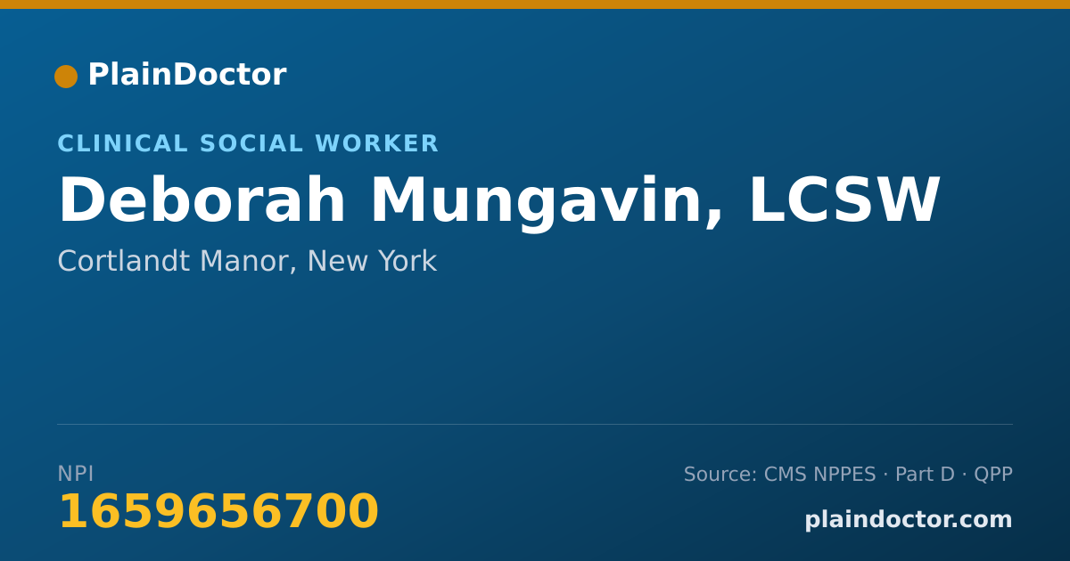 Shareable card for Deborah Mungavin, LCSW - Clinical Social Worker, Cortlandt Manor, NY