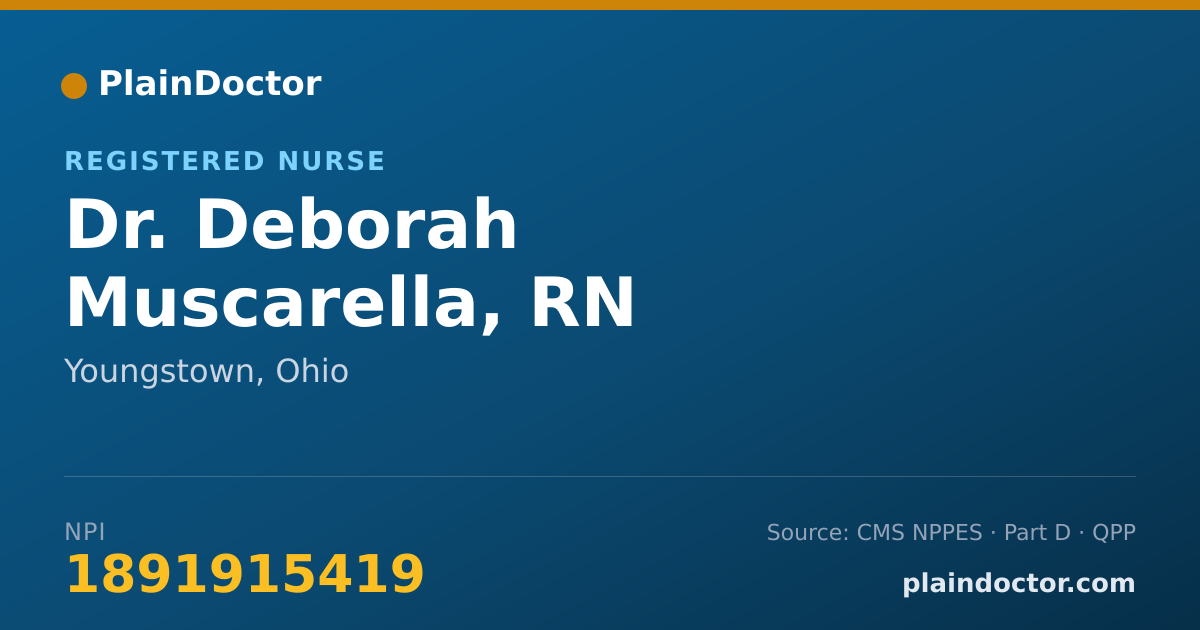 Shareable card for Deborah Muscarella, RN - Registered Nurse, Youngstown, OH