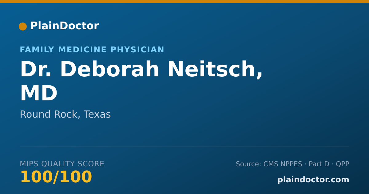 Shareable card for Deborah Neitsch, MD - Family Medicine Physician, Round Rock, TX