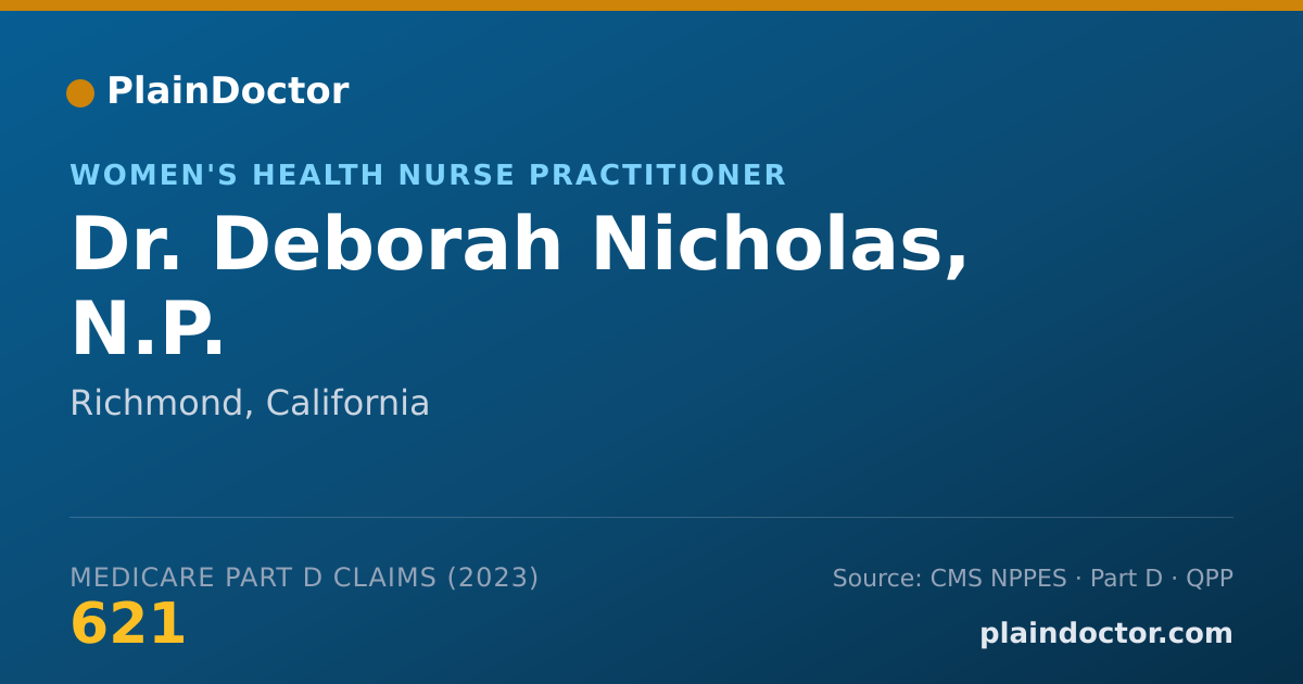 Shareable card for Deborah Nicholas, N.P. - Women's Health Nurse Practitioner, Richmond, CA