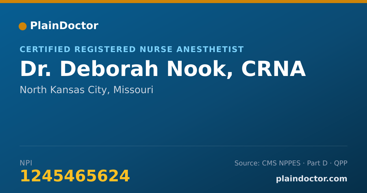 Shareable card for Deborah Nook, CRNA - Certified Registered Nurse Anesthetist, North Kansas City, MO