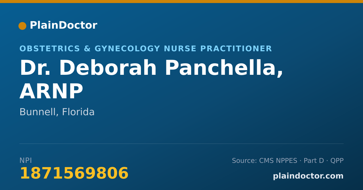 Shareable card for Deborah Panchella, ARNP - Obstetrics & Gynecology Nurse Practitioner, Bunnell, FL