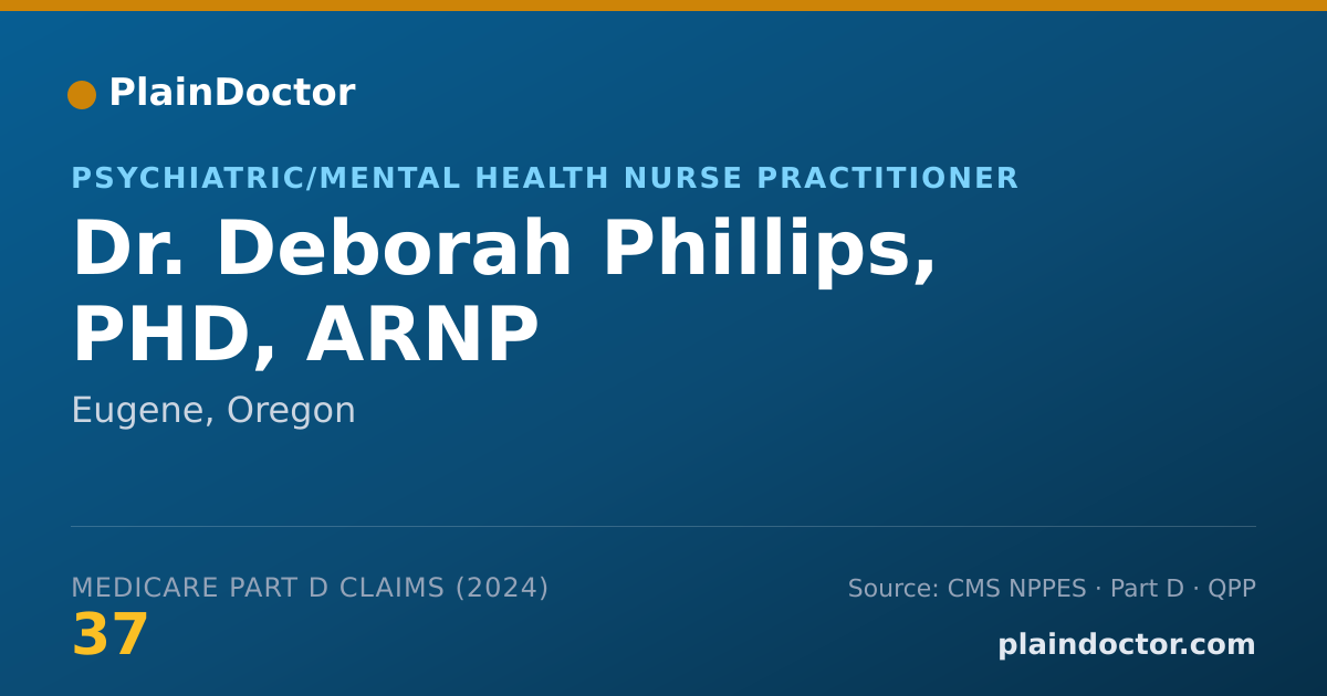 Shareable card for Deborah Phillips, PHD, ARNP - Psychiatric/Mental Health Clinical Nurse Specialist, Eugene, OR